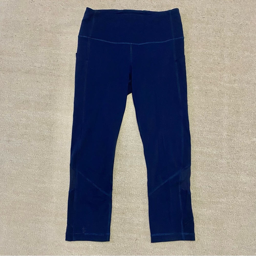 Lululemon Pace Rival High Rise Crop 22” True Navy Blue Size 6
